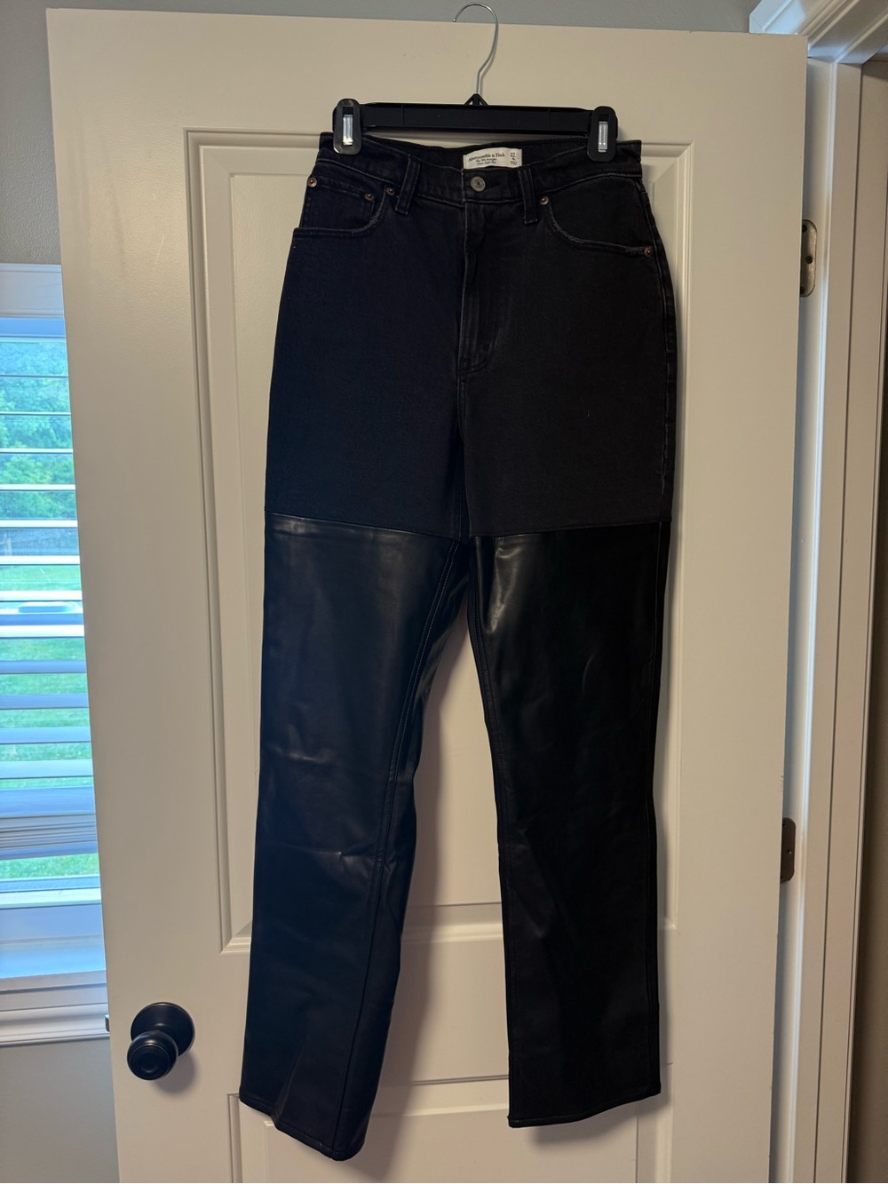 Abercrombie & Fitch Black Two-Tone Straight Leg Jeans